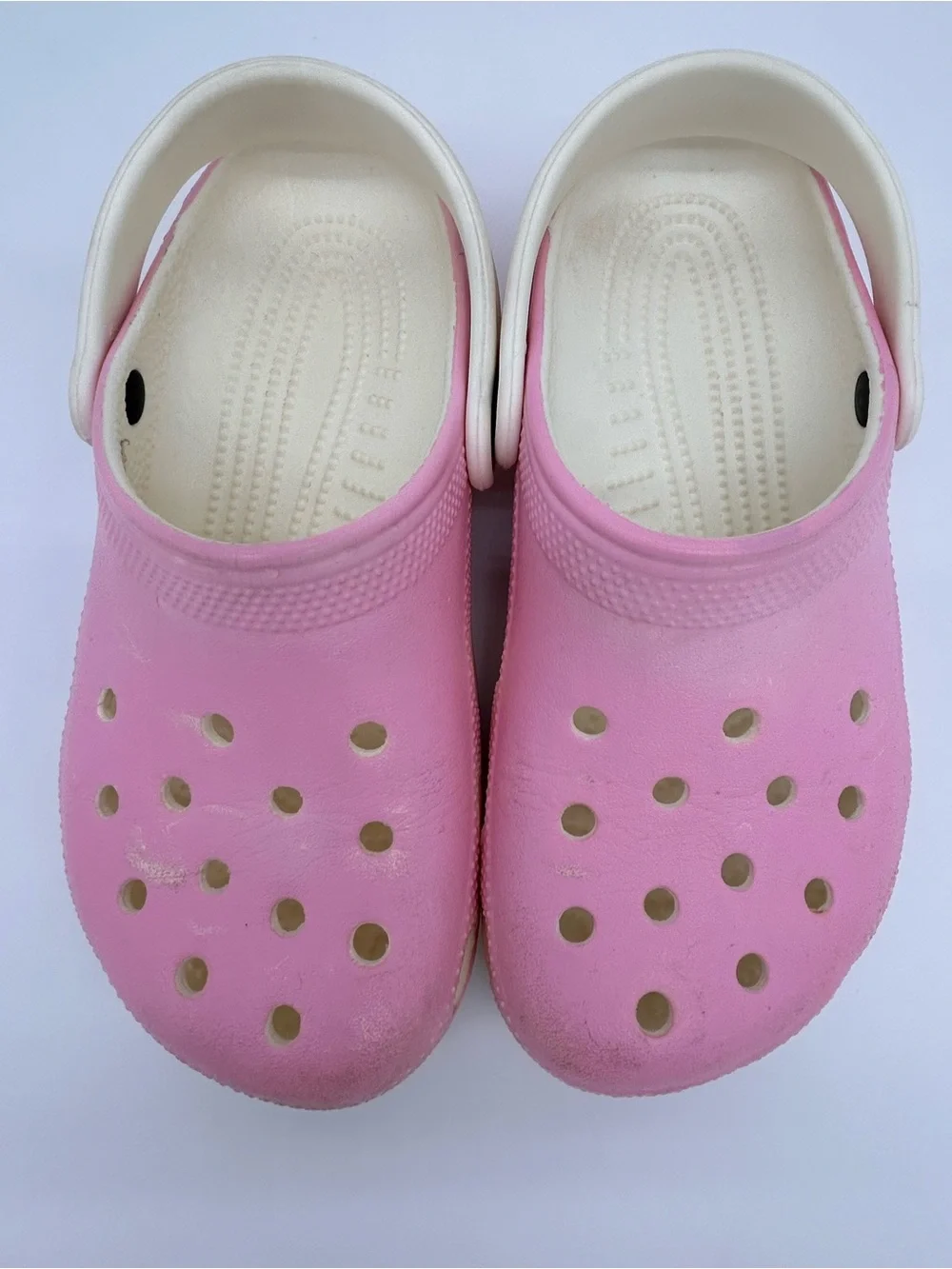 Crocs Pink Foam Slip-On with Cream Footbed Size J3